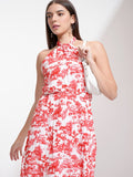 Tokyo Talkies Women White Printed Fit And Flare Dress - White - Image 1