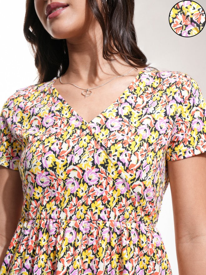 Tokyo Talkies Women Black Printed A-Line Dress - Black - Image 5