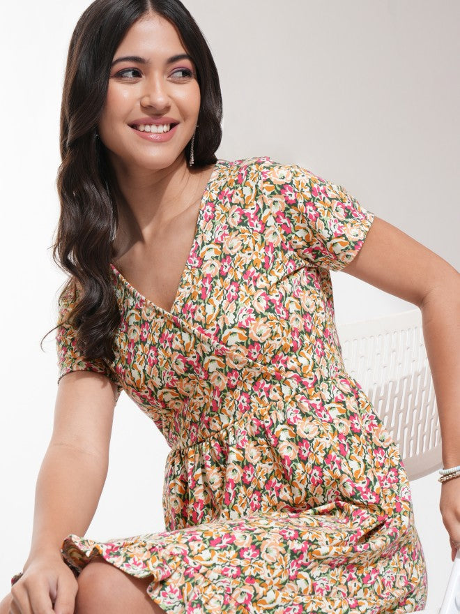 Tokyo Talkies Women Multi Printed Fit And Flare Dress - Multi - Image 1