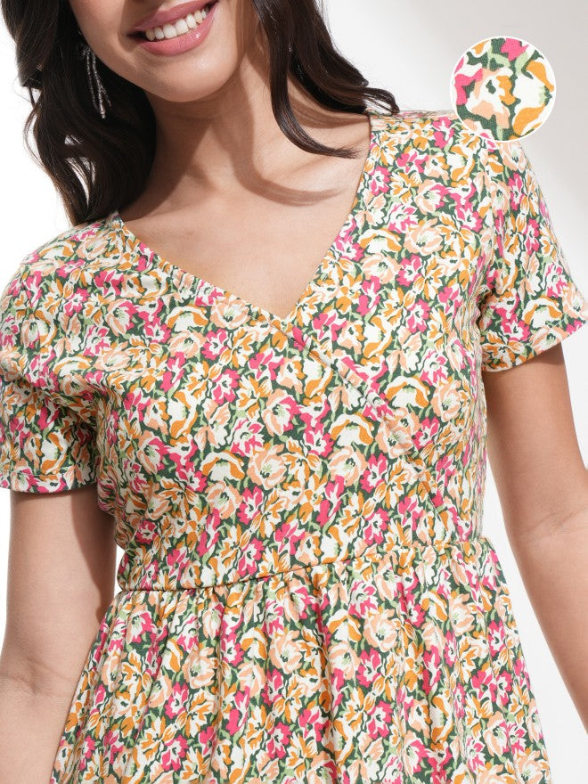 Tokyo Talkies Women Multi Printed Fit And Flare Dress - Multi - Image 5
