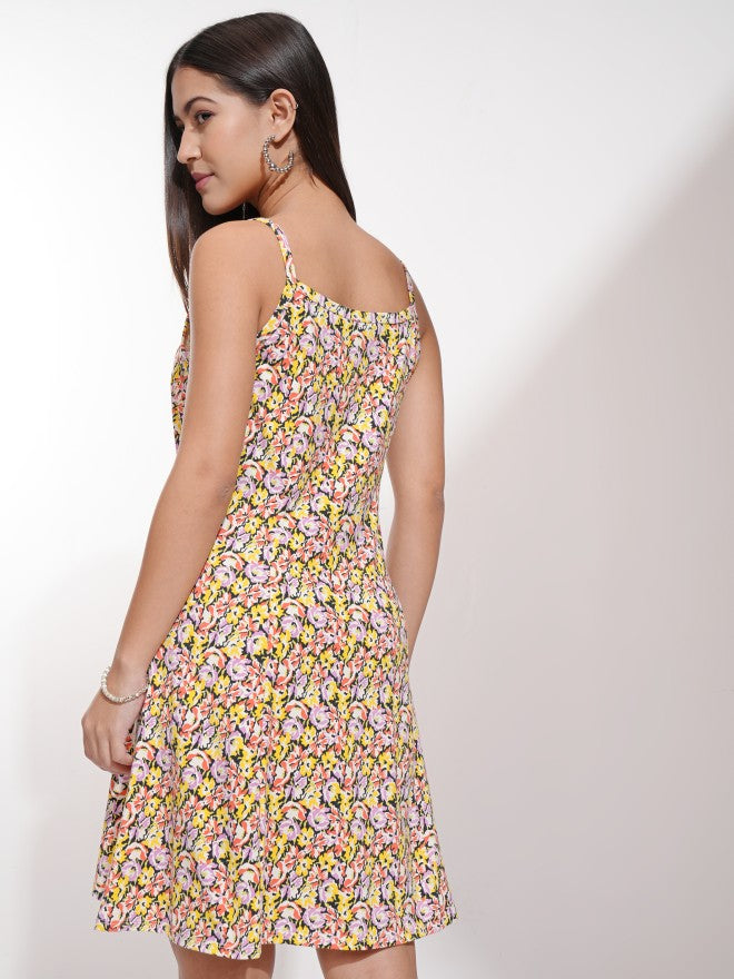 Tokyo Talkies Women Black Printed Fit And Flare Dress - Black - Image 3