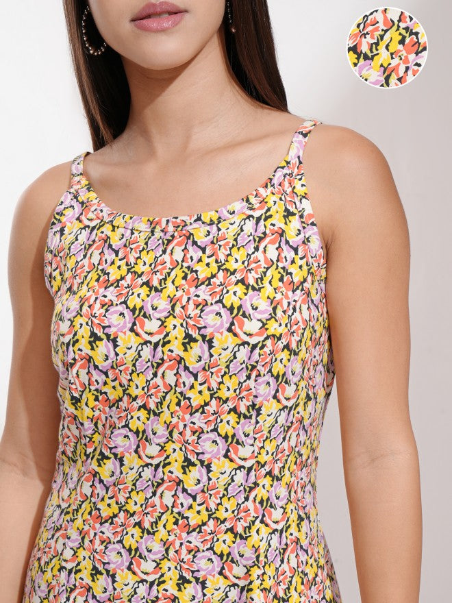 Tokyo Talkies Women Black Printed Fit And Flare Dress - Black - Image 5