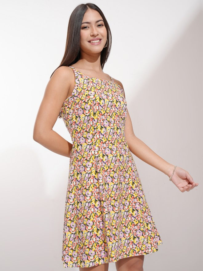 Tokyo Talkies Women Black Printed Fit And Flare Dress - Black - Image 6