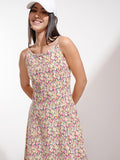 Tokyo Talkies Women Green Printed Fit And Flare Dress - Green - Image 1