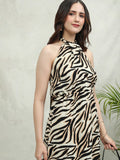 Tokyo Talkies Women Cream Printed Maxi Dress - Cream - Image 1