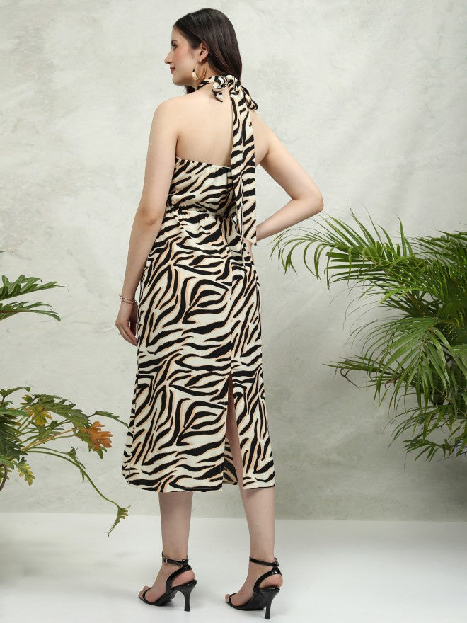 Tokyo Talkies Women Cream Printed Maxi Dress - Cream - Image 3