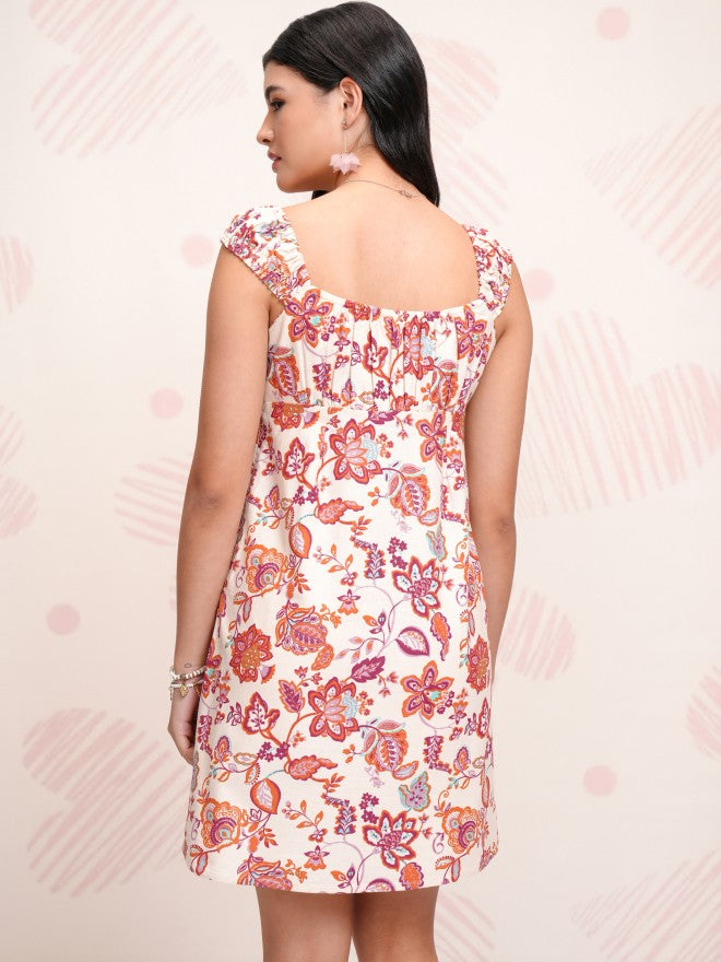 Tokyo Talkies Women Off White Printed Sheath Dress - Off White - Image 3