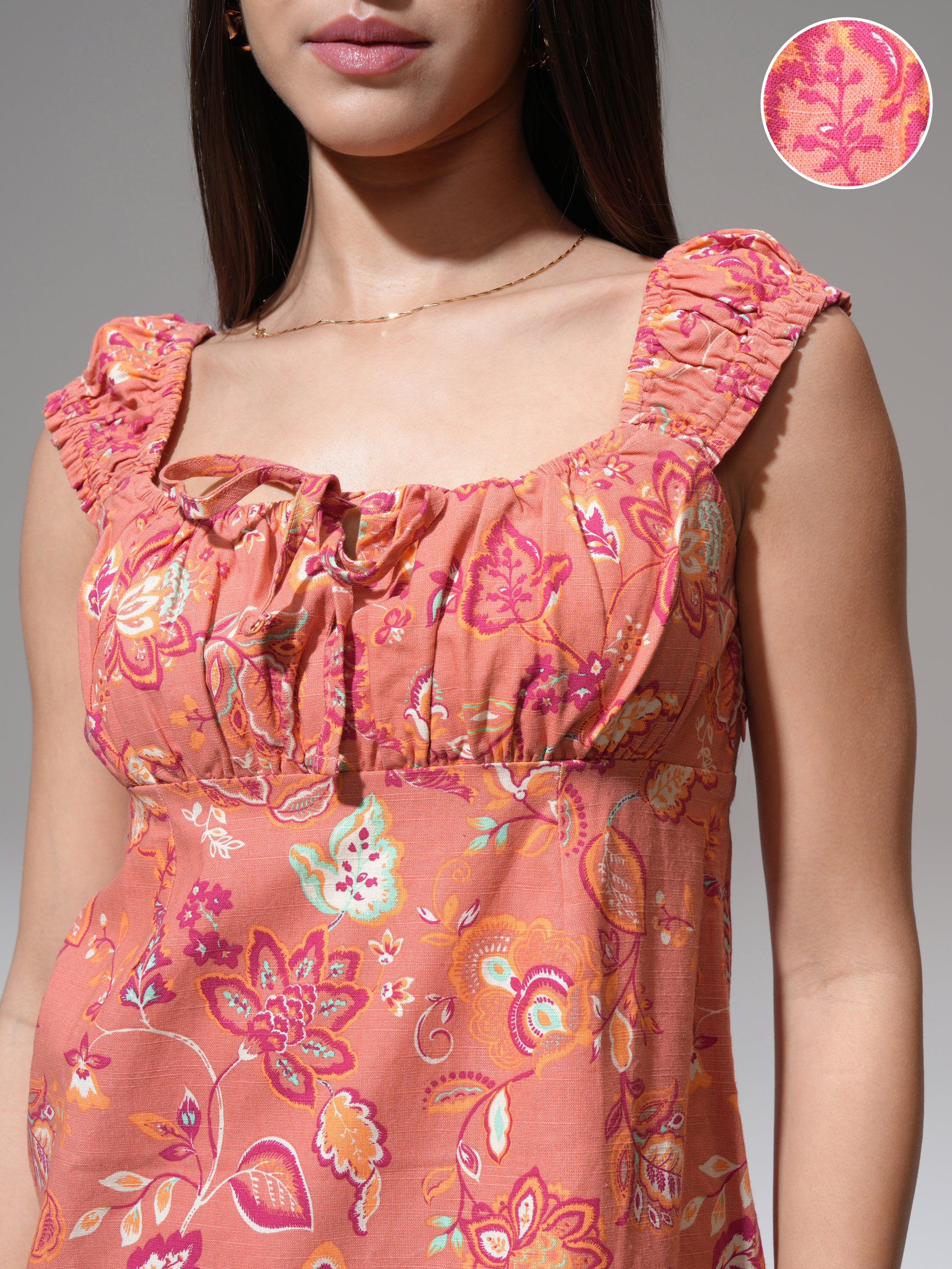 Tokyo Talkies Women Rust Printed Sheath Dress - Rust - Image 5