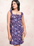 Tokyo Talkies Women Purple Printed Sheath Dress - Purple - Image 1