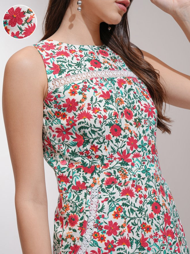 Tokyo Talkies Women White Printed A-Line Dress - White - Image 5