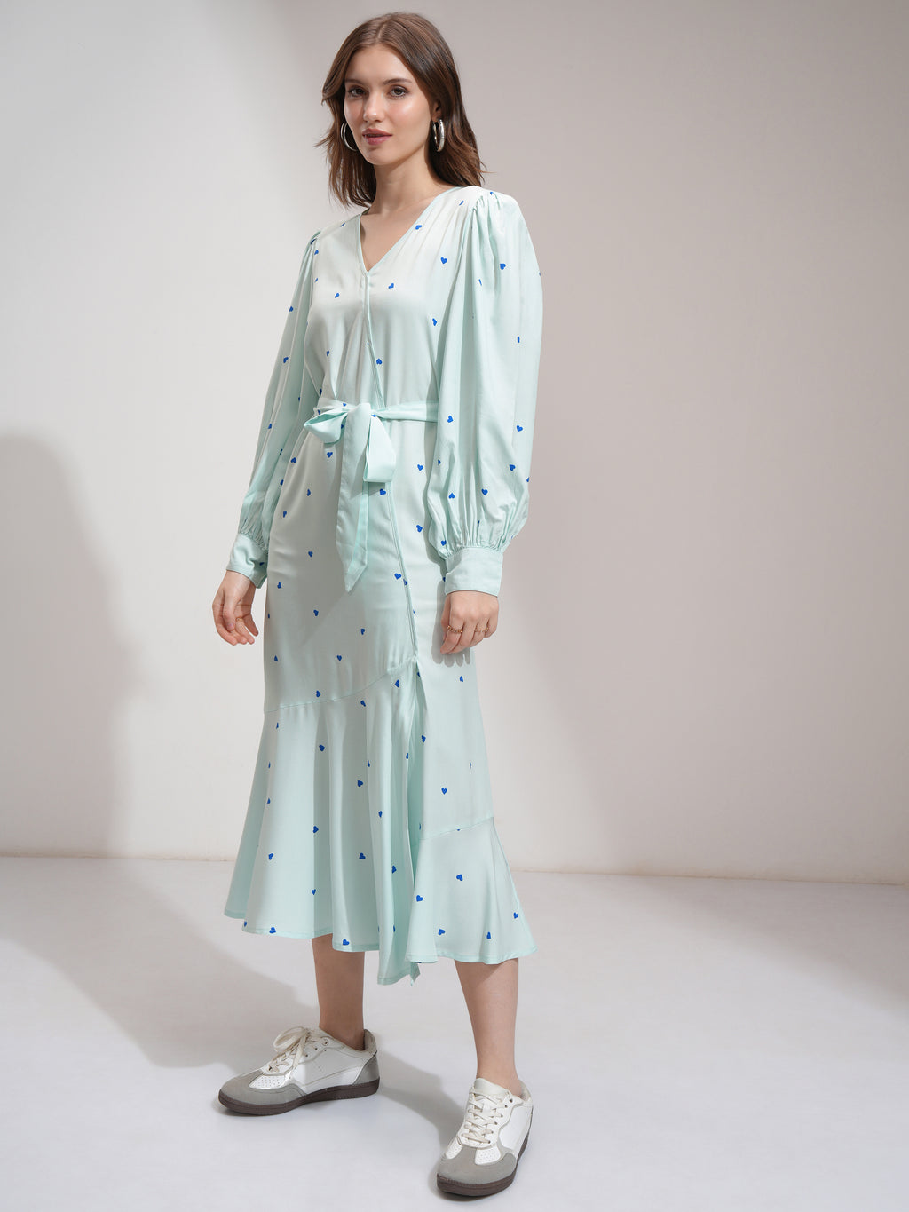 Tokyo Talkies Women Blue Printed Wrap Dress - Blue - Image 2