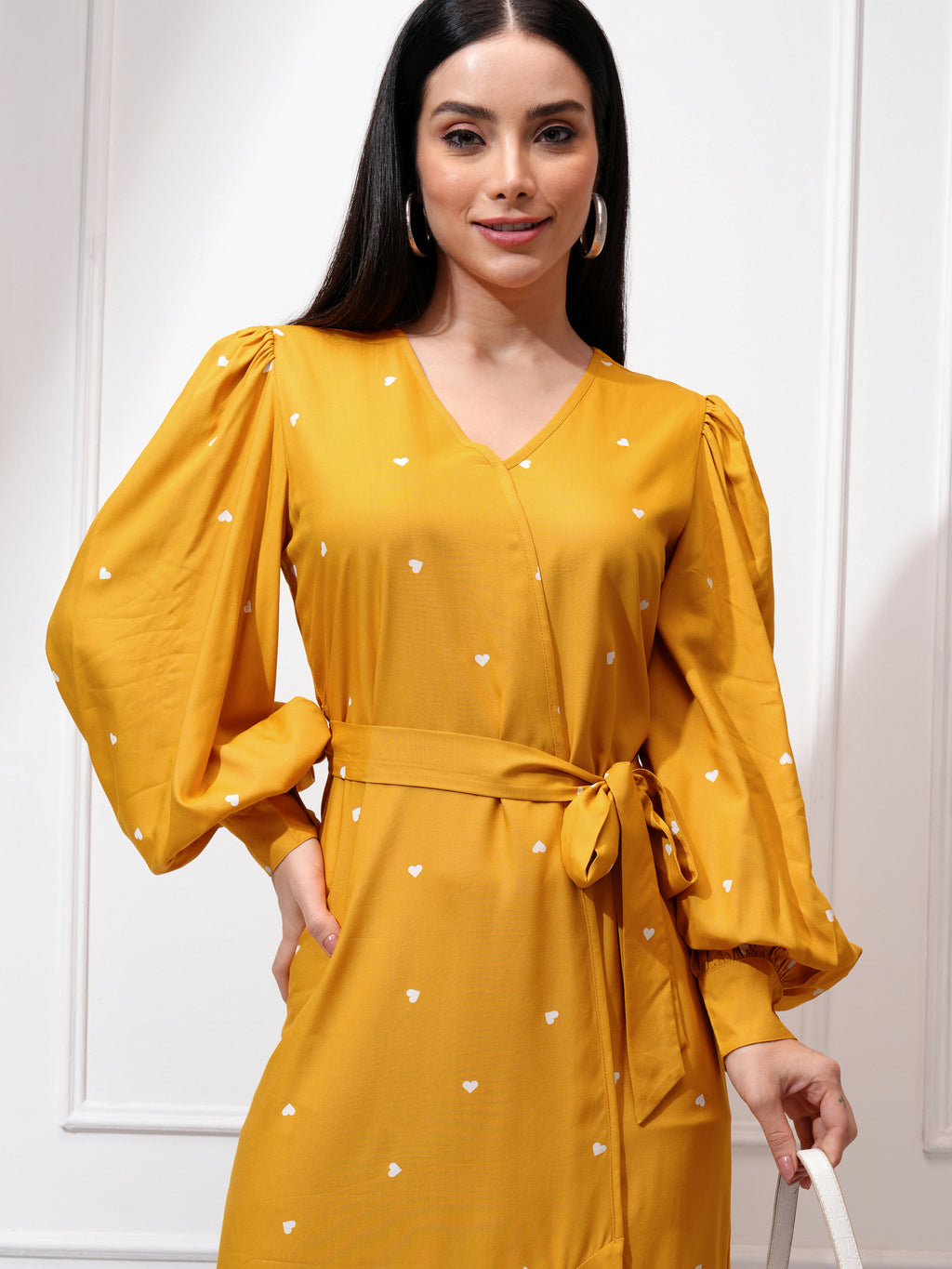 Tokyo Talkies Women Mustard Printed Maxi Dress - Mustard - Image 1
