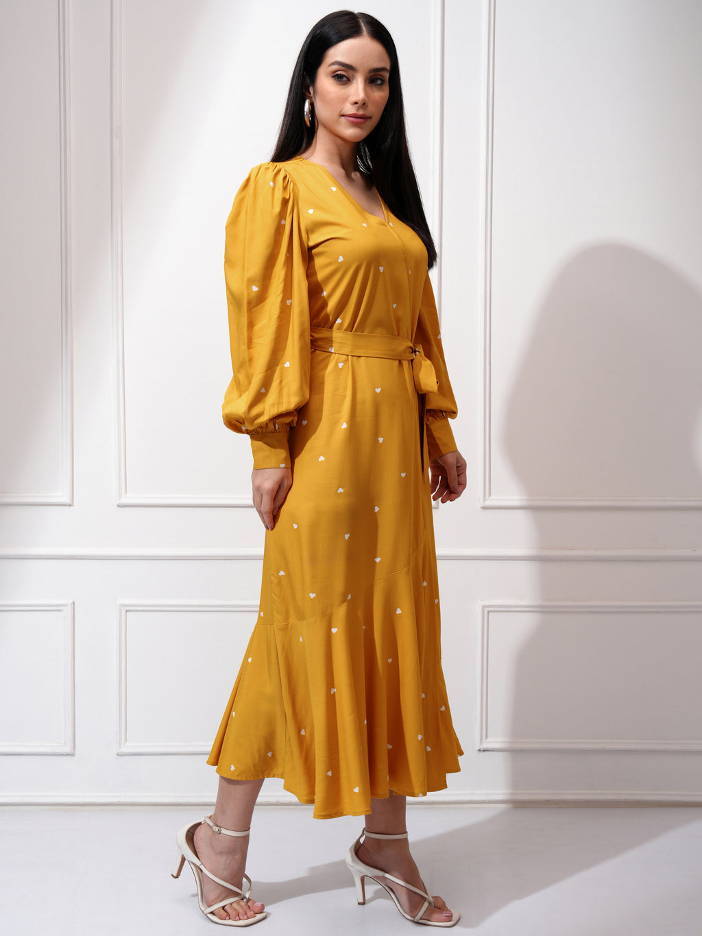 Tokyo Talkies Women Mustard Printed Maxi Dress - Mustard - Image 6