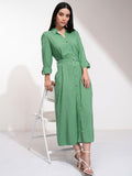 Tokyo Talkies Women Teal Printed Shirt Dress - Teal - Image 1