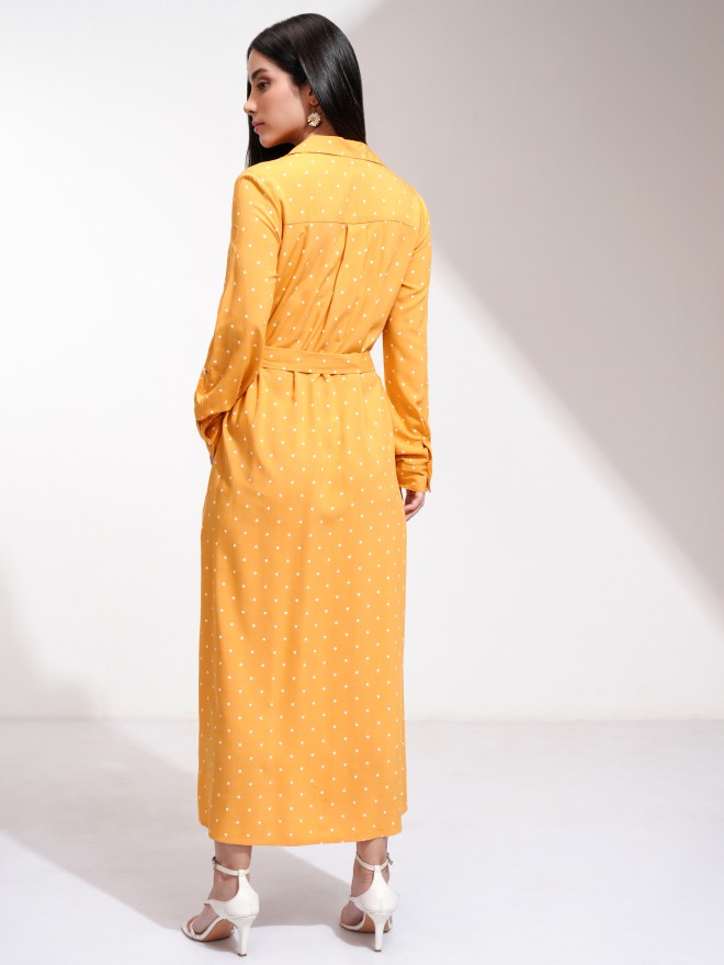 Tokyo Talkies Women Yellow Printed Shirt Dress - Yellow - Image 2