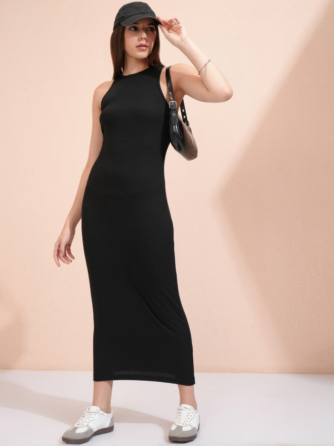 Tokyo Talkies Women Black Solid Bodycon Dress - Black - Image 2