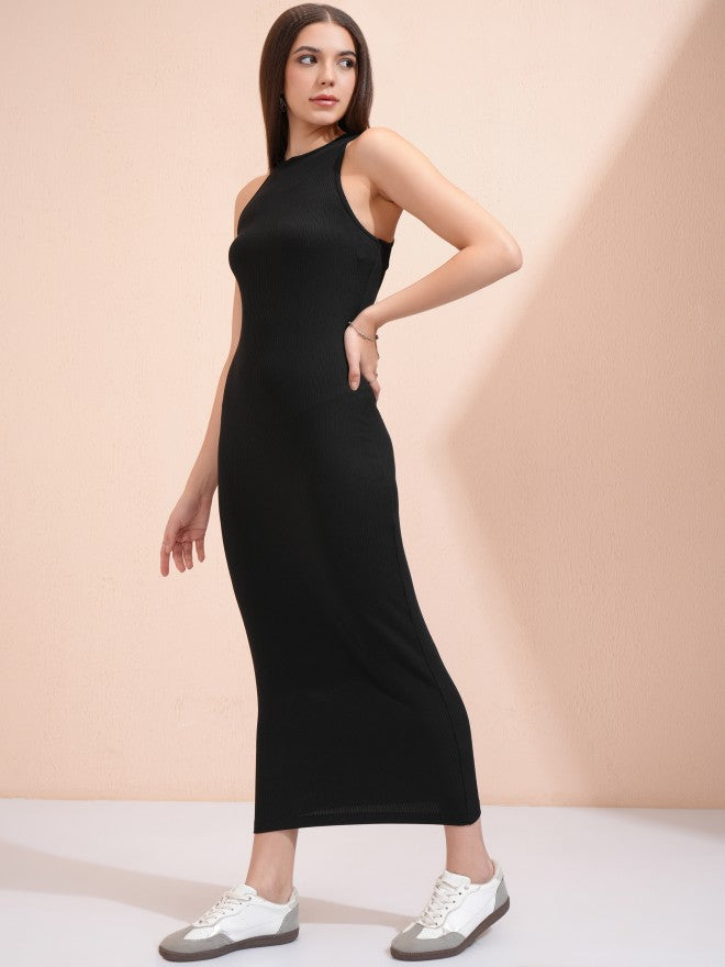 Tokyo Talkies Women Black Solid Bodycon Dress - Black - Image 4