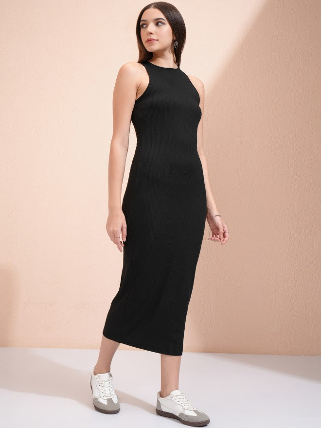 Tokyo Talkies Women Black Solid Bodycon Dress - Black - Image 6