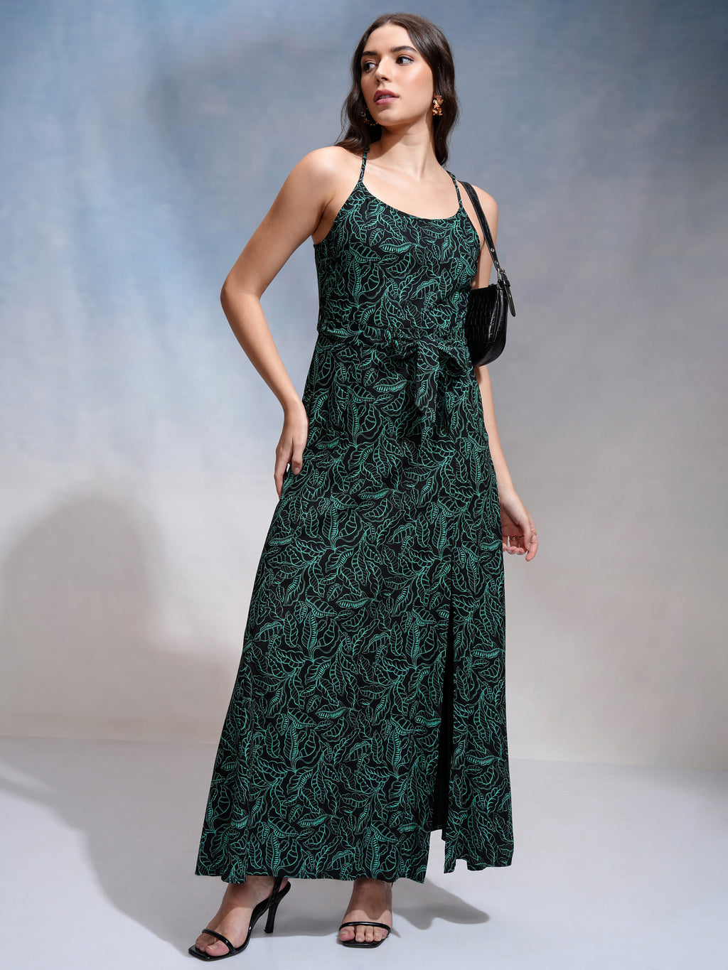 Tokyo Talkies Women Black Printed Maxi Dress - Black - Image 1
