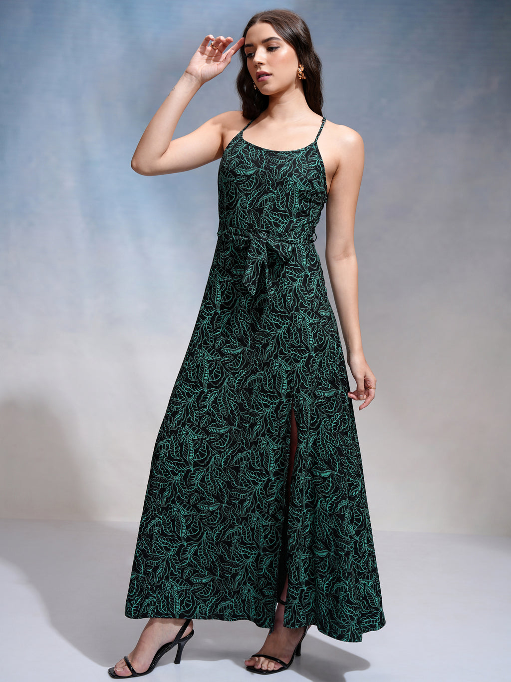 Tokyo Talkies Women Black Printed Maxi Dress - Black - Image 2