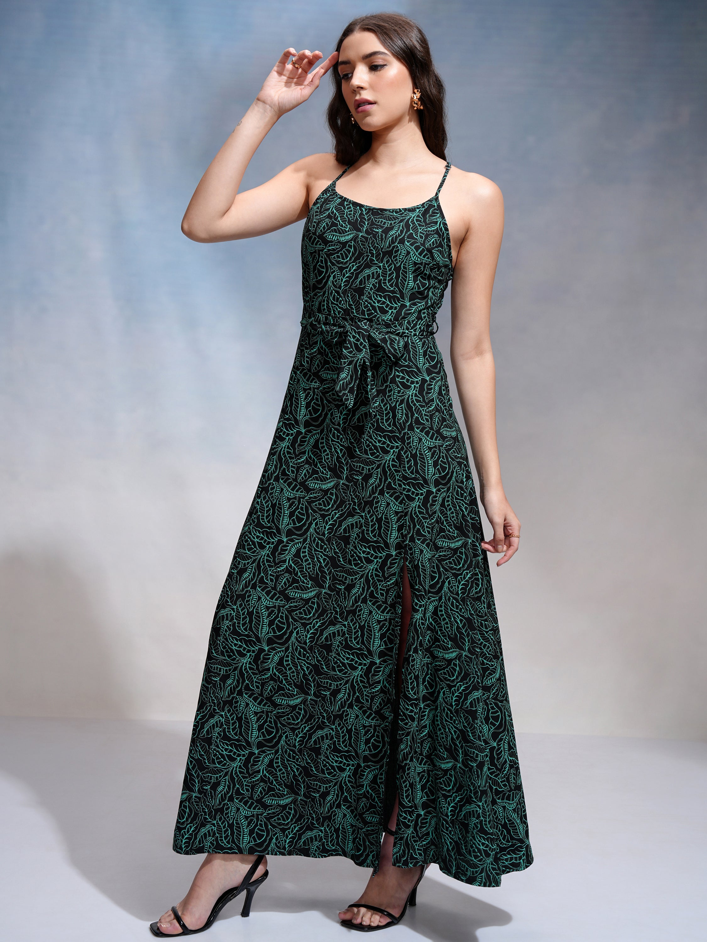 Tokyo Talkies Women Black Printed Maxi Dress - Black - Image 2