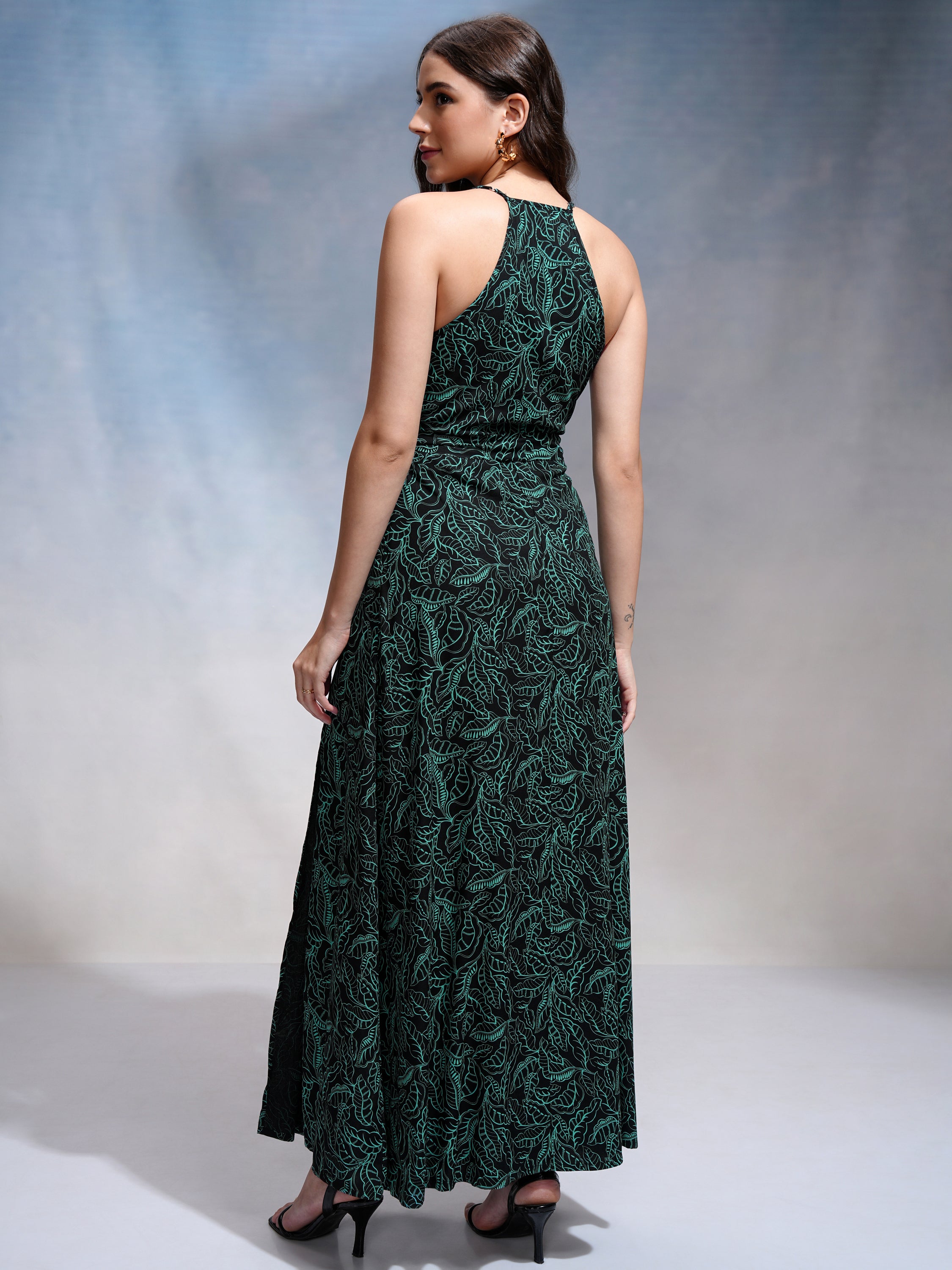 Tokyo Talkies Women Black Printed Maxi Dress - Black - Image 3