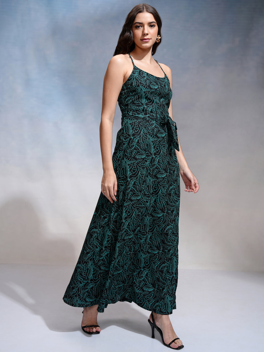 Tokyo Talkies Women Black Printed Maxi Dress - Black - Image 4