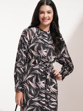 Tokyo Talkies Women Black Printed A-Line Dress - Black - Image 1