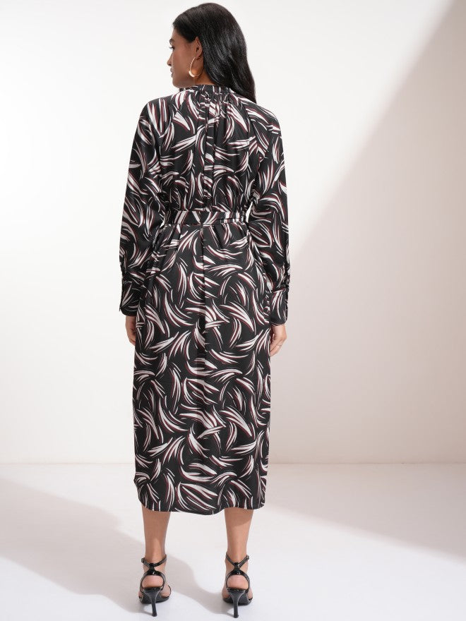 Tokyo Talkies Women Black Printed A-Line Dress - Black - Image 3