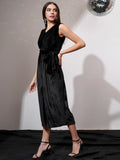 Tokyo Talkies Women Black Solid Sheath Dress - Black - Image 1