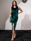 Tokyo Talkies Women Green Solid Sheath Dress - Green - Image 1