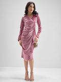 ESPYR By Tokyo Talkies Women Pink Solid Sheath Dress - Pink - Image 1