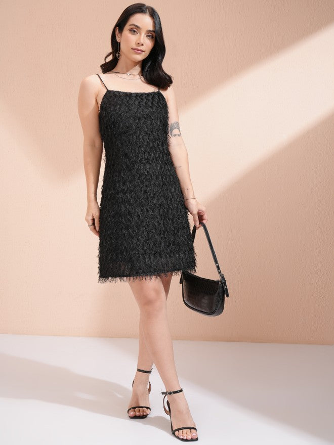 Tokyo Talkies Women Black Embellished A-Line Dress - Black - Image 2