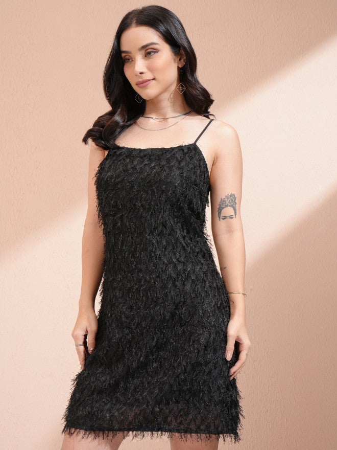 Tokyo Talkies Women Black Embellished A-Line Dress - Black - Image 4