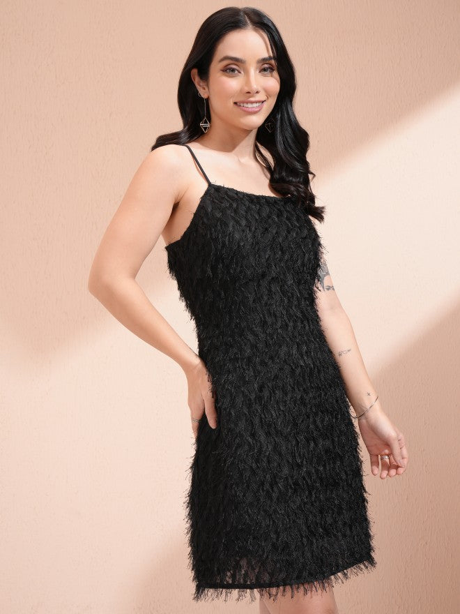 Tokyo Talkies Women Black Embellished A-Line Dress - Black - Image 6