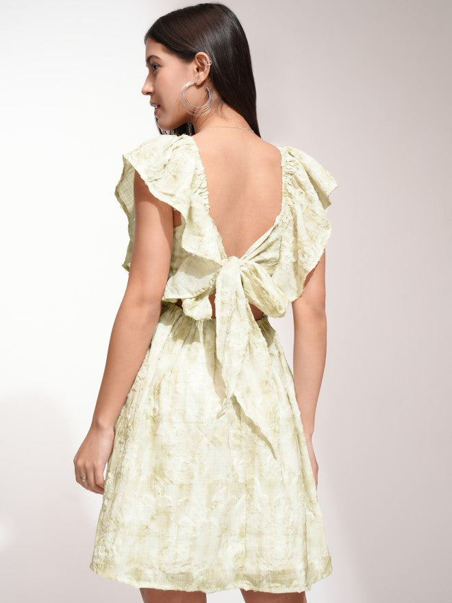 Tokyo Talkies Women Green Printed Fit And Flare Dress - Green - Image 3