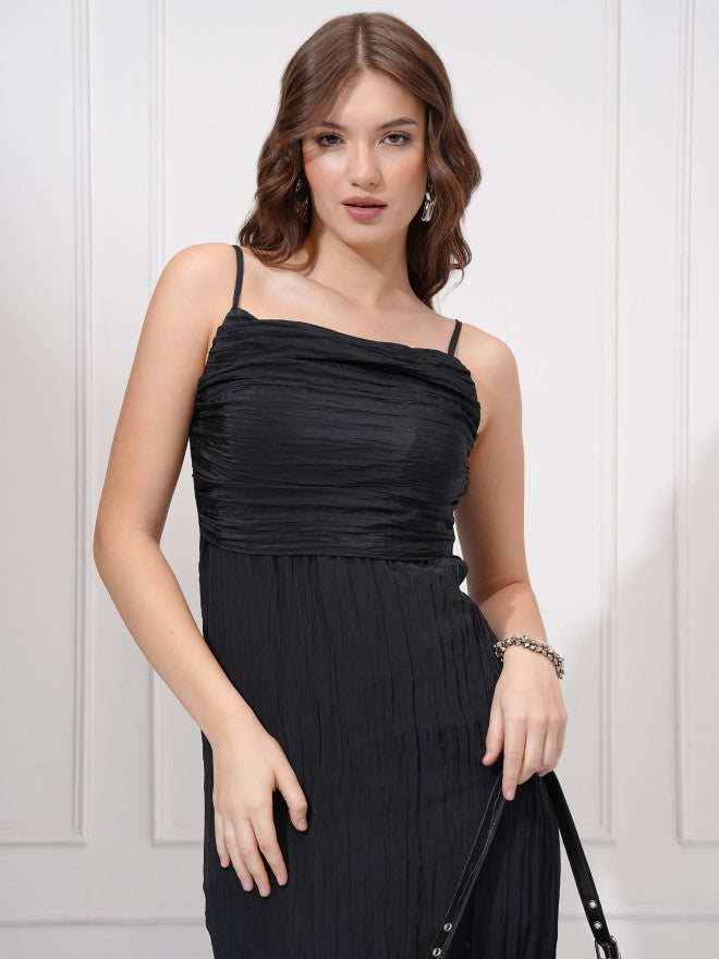 Tokyo Talkies Women Black Solid Sheath Dress - Black - Image 1