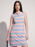 Tokyo Talkies Women Pink Striped T-Shirt Dress - Pink - Image 1