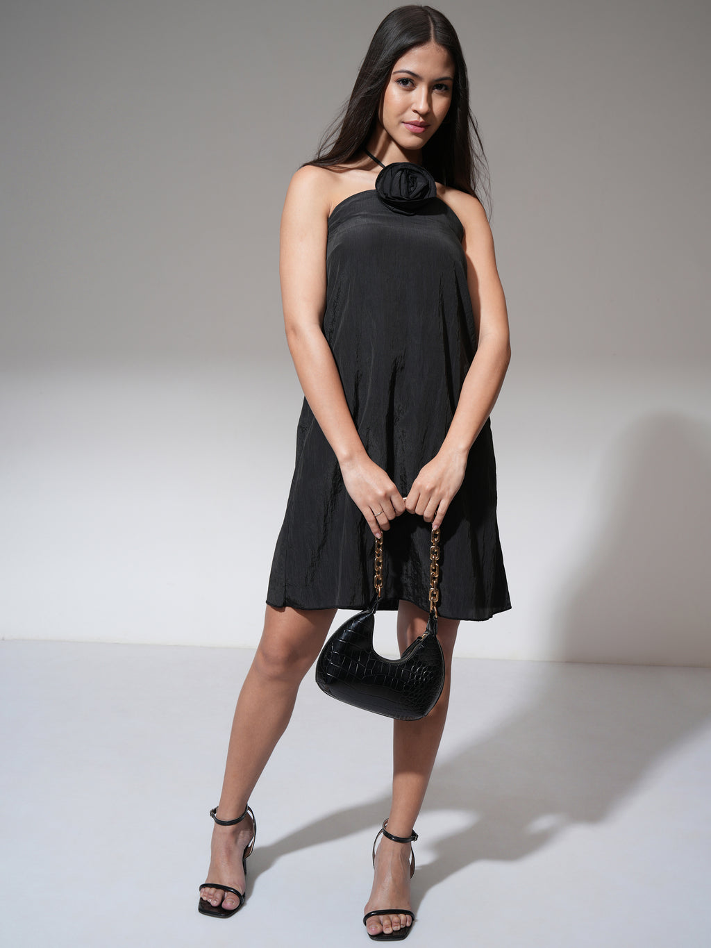 Tokyo Talkies Women Black Solid A-Line Dress - Black - Image 2