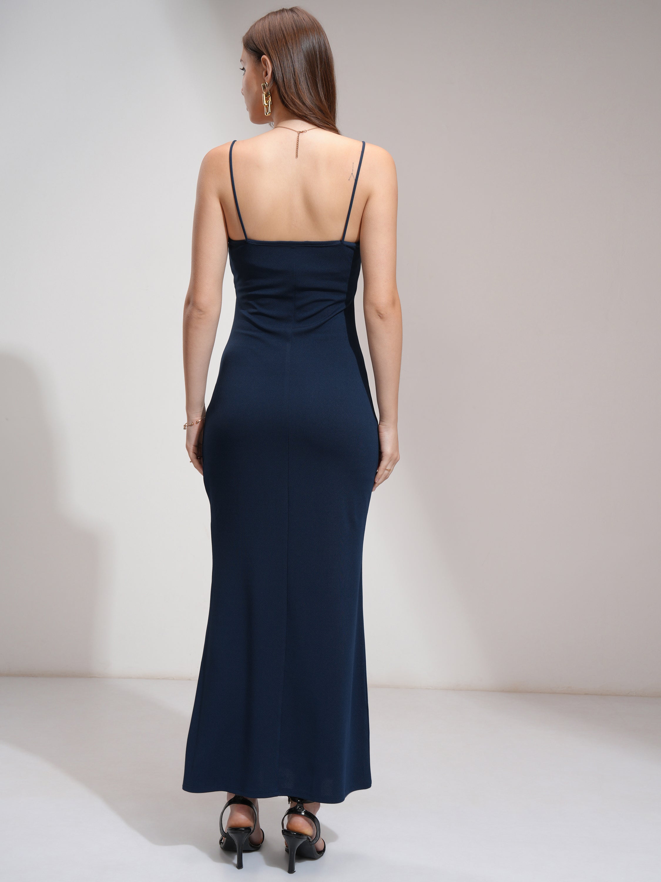Tokyo Talkies Women Teal Solid Bodycon Dress - Teal - Image 3