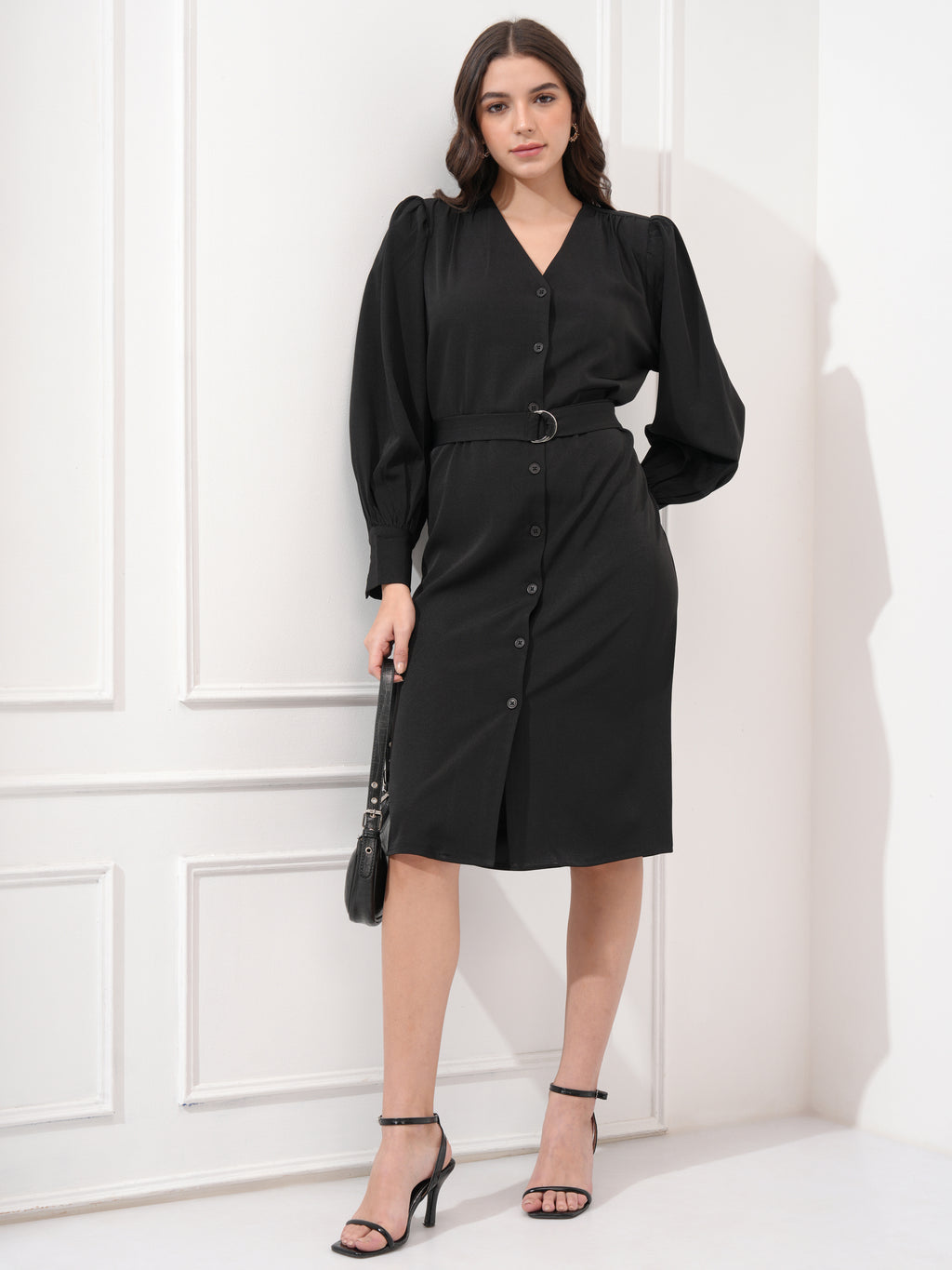 Tokyo Talkies Women Black Solid A-Line Dress - Black - Image 2