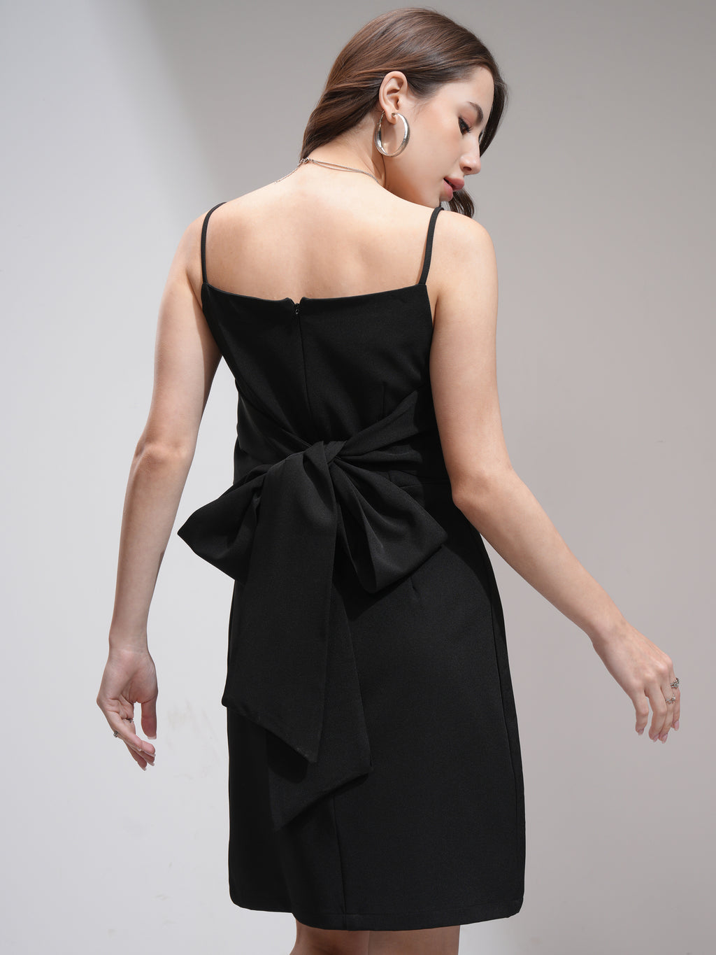 Tokyo Talkies Women Black Solid Fit And Flare Dress - Black - Image 3
