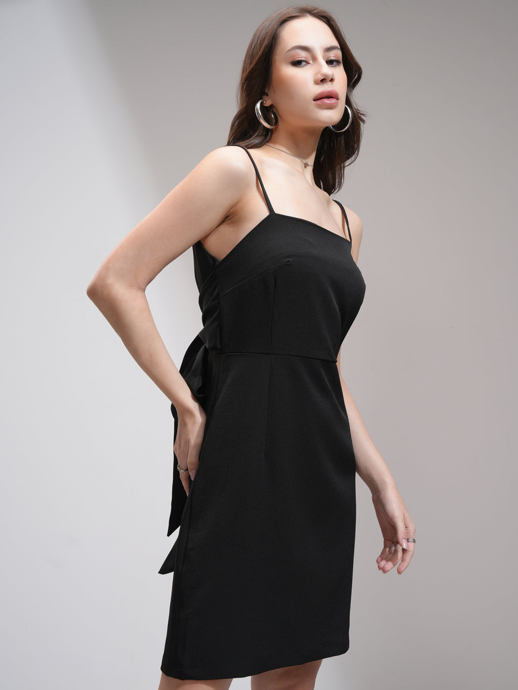 Tokyo Talkies Women Black Solid Fit And Flare Dress - Black - Image 6