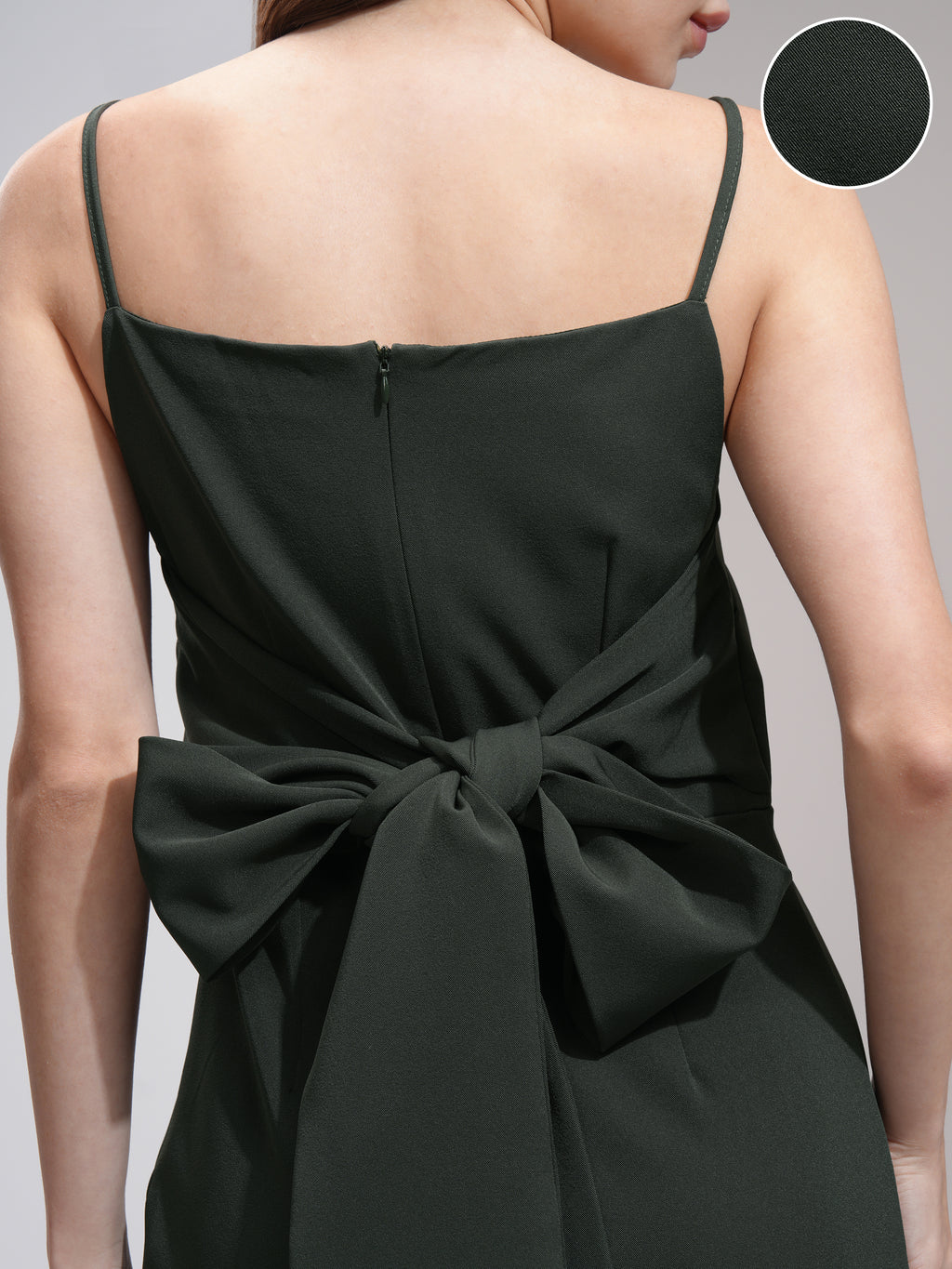 Tokyo Talkies Women Olive Solid Fit And Flare Dress - Olive - Image 5