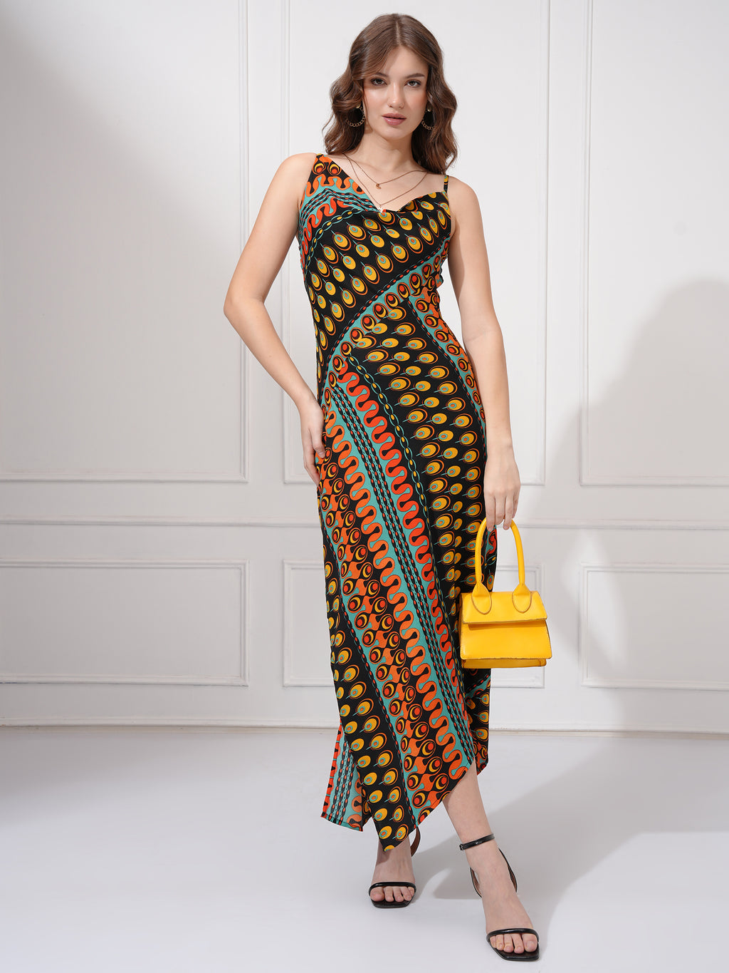 Tokyo Talkies Women Black Printed Fit and Flare Dress - Black - Image 2