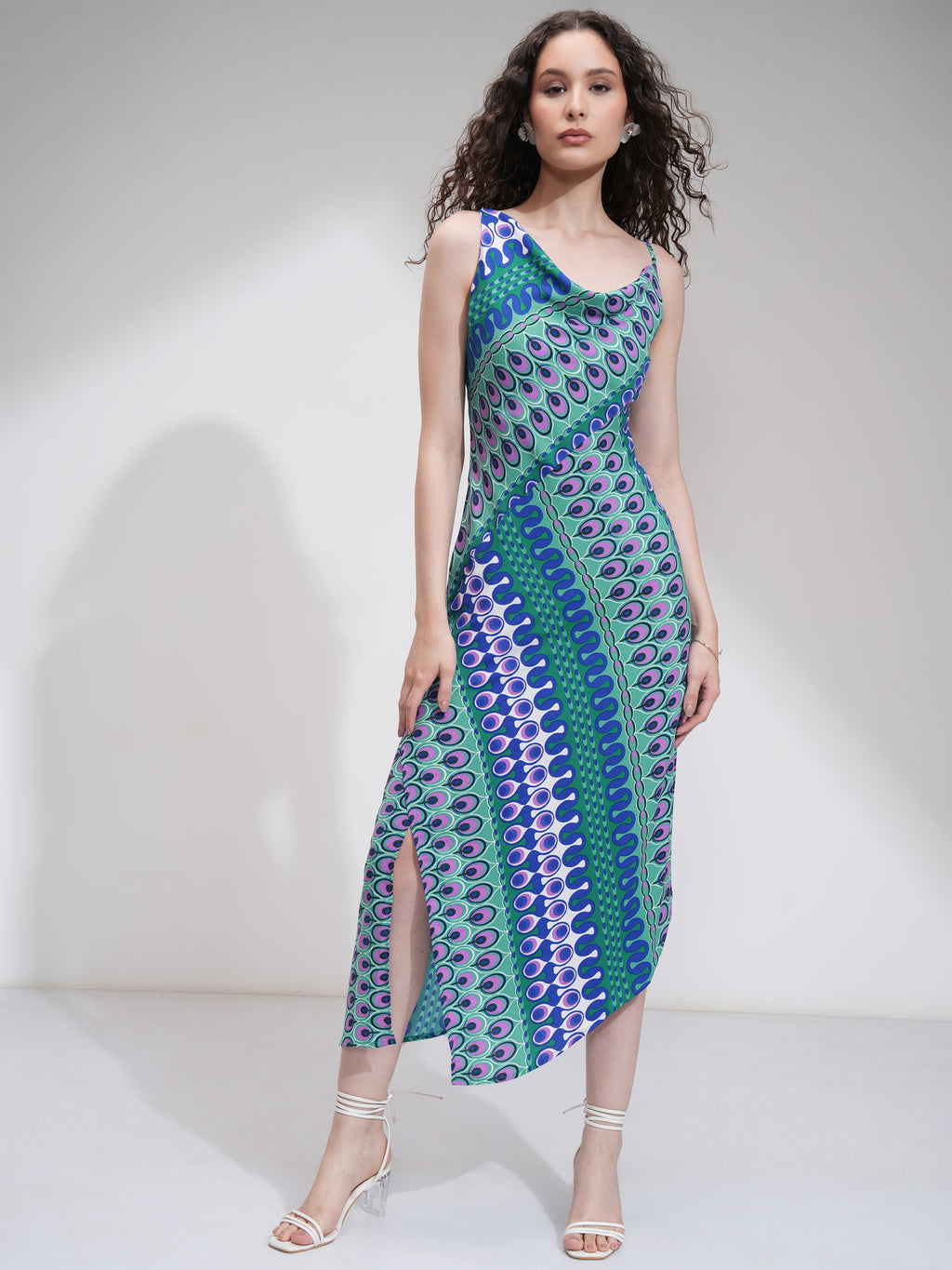 Tokyo Talkies Women Blue Printed Sheath Dress - Blue - Image 2