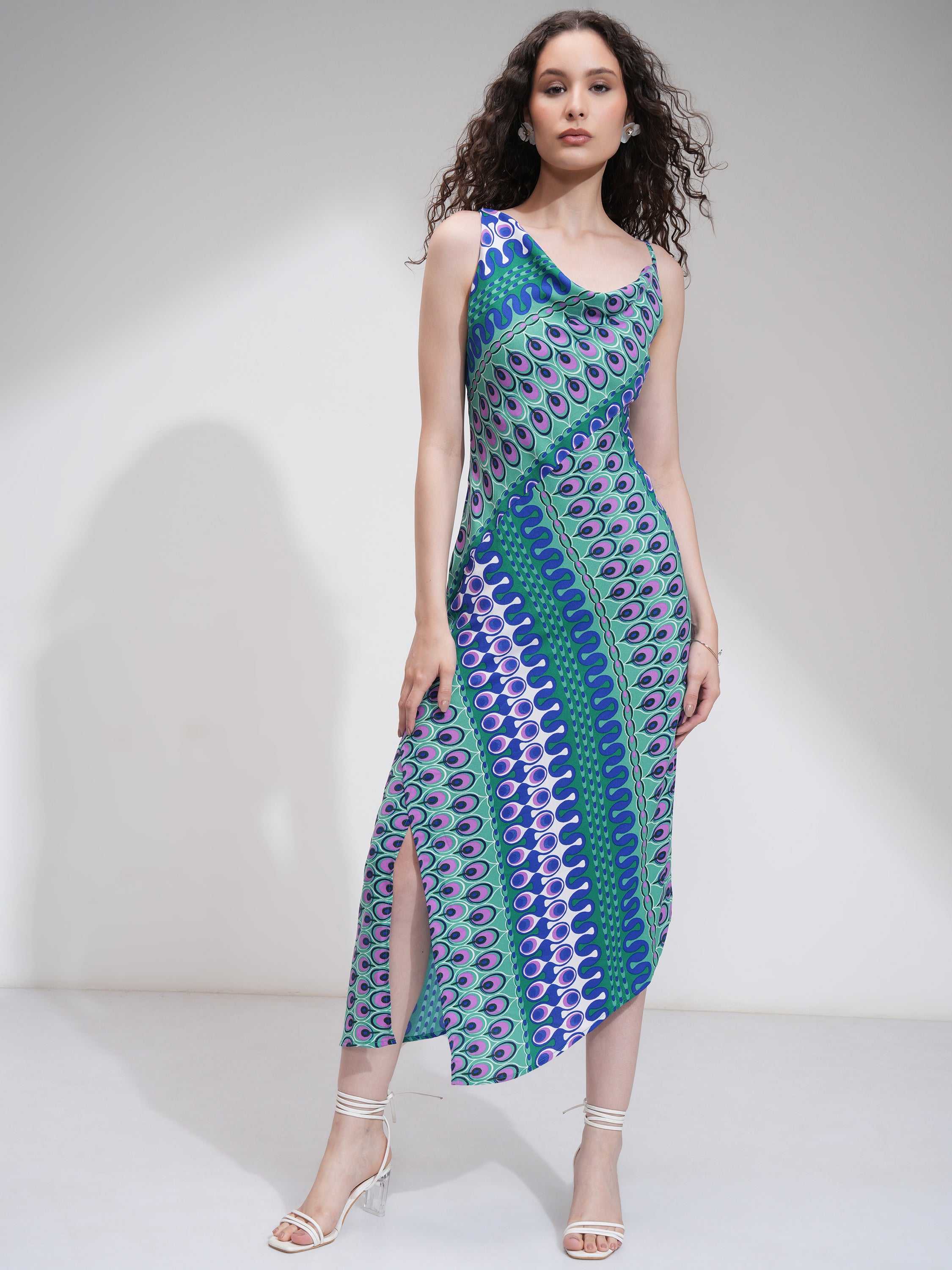 Tokyo Talkies Women Blue Printed Sheath Dress - Blue - Image 2