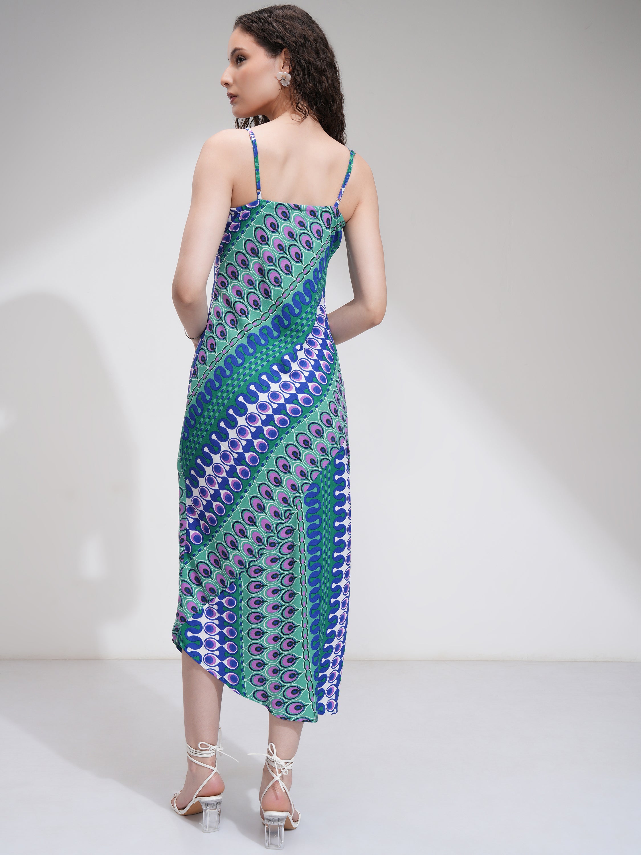 Tokyo Talkies Women Blue Printed Sheath Dress - Blue - Image 3