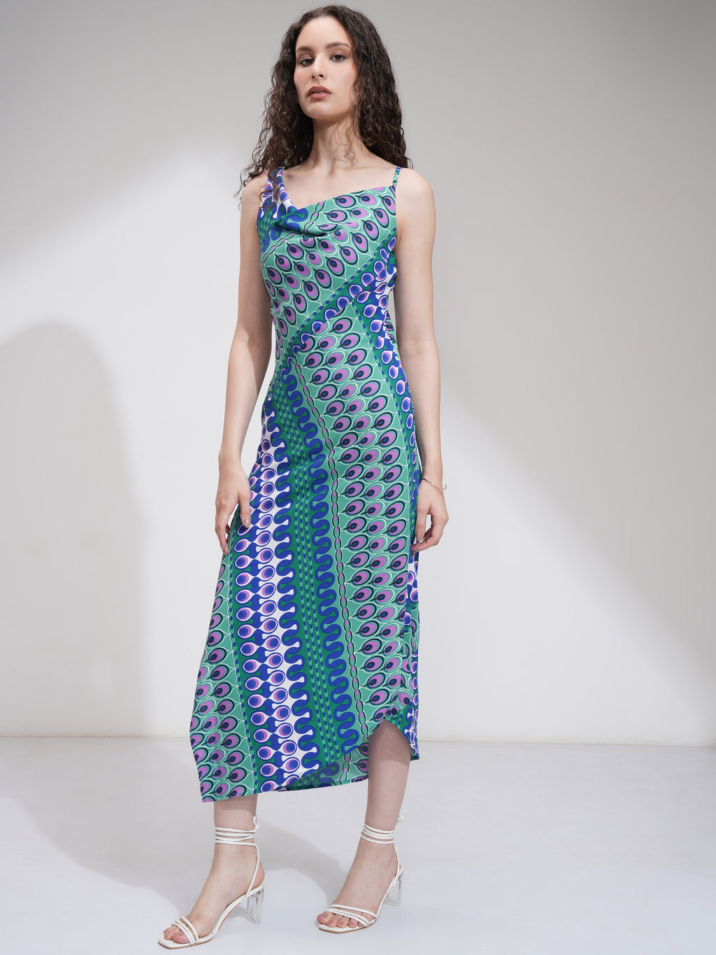 Tokyo Talkies Women Blue Printed Sheath Dress - Blue - Image 4