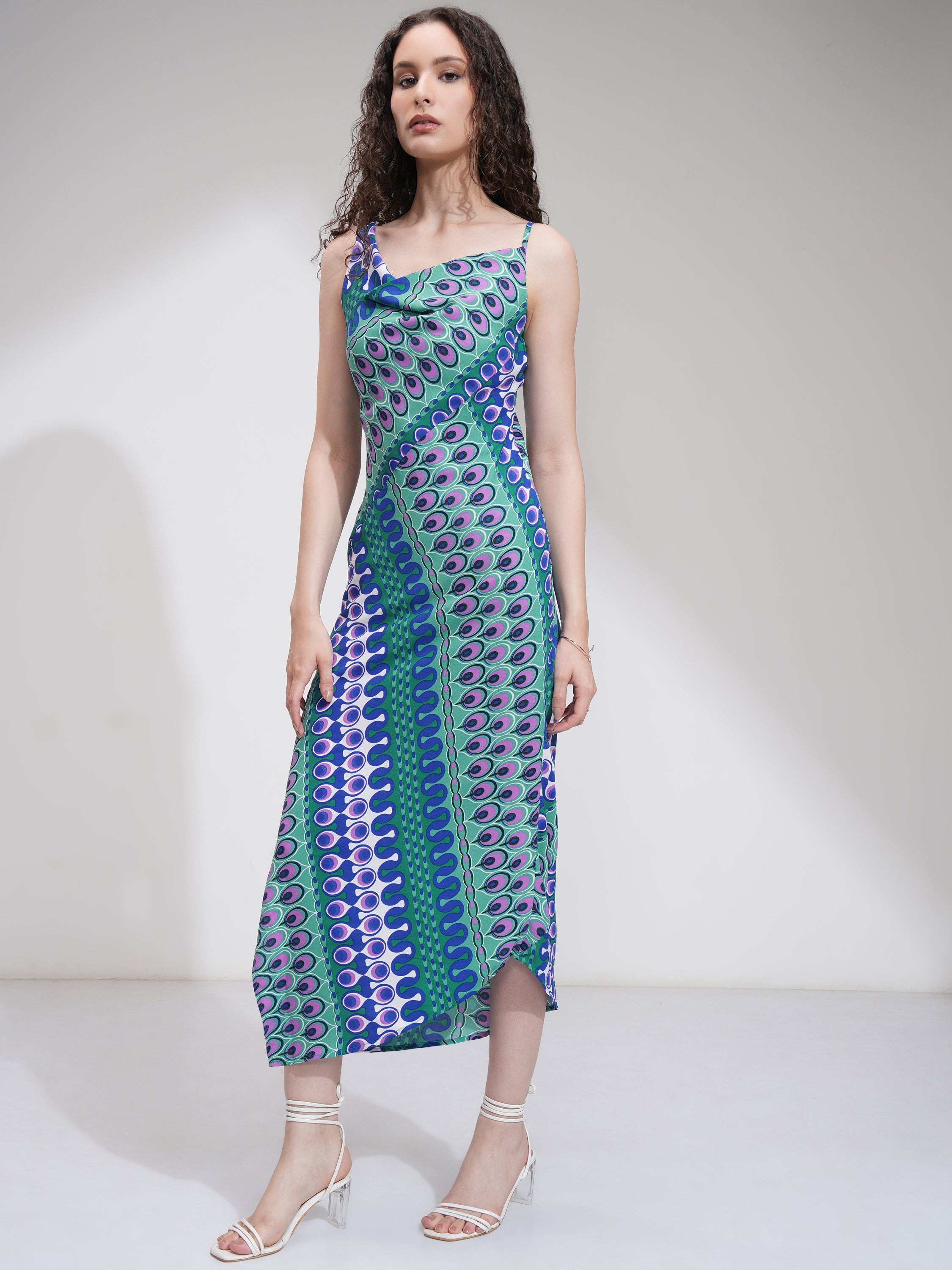 Tokyo Talkies Women Blue Printed Sheath Dress - Blue - Image 4
